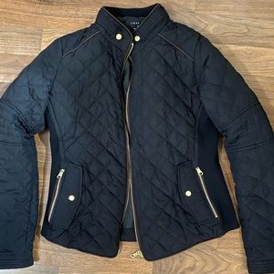 NWOT Love Tree Womens Lightweight Black Quilted Short Jacket Knit Side Inserts